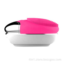 Rechargeable silicone cleansing brush face washer cleaner